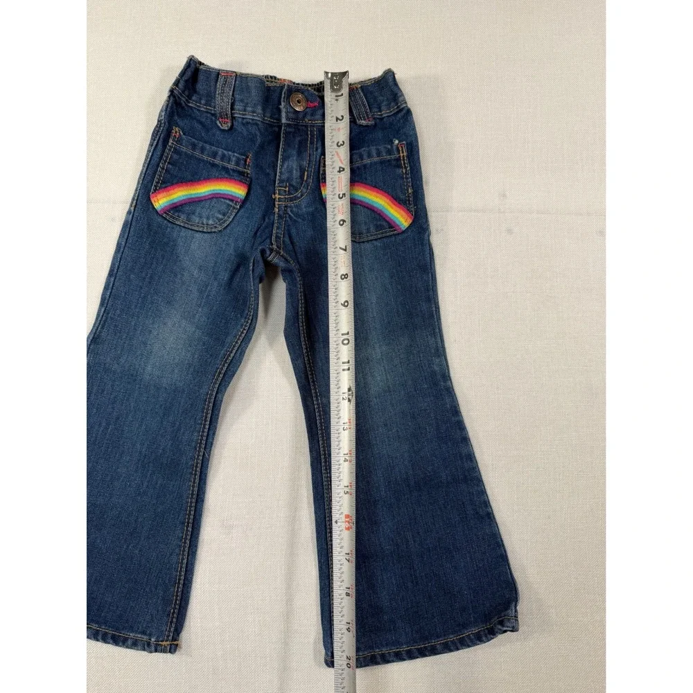 OshKosh Bgosh Girls 3T Dark Wash Rainbow Flare Leg Denim Jeans
